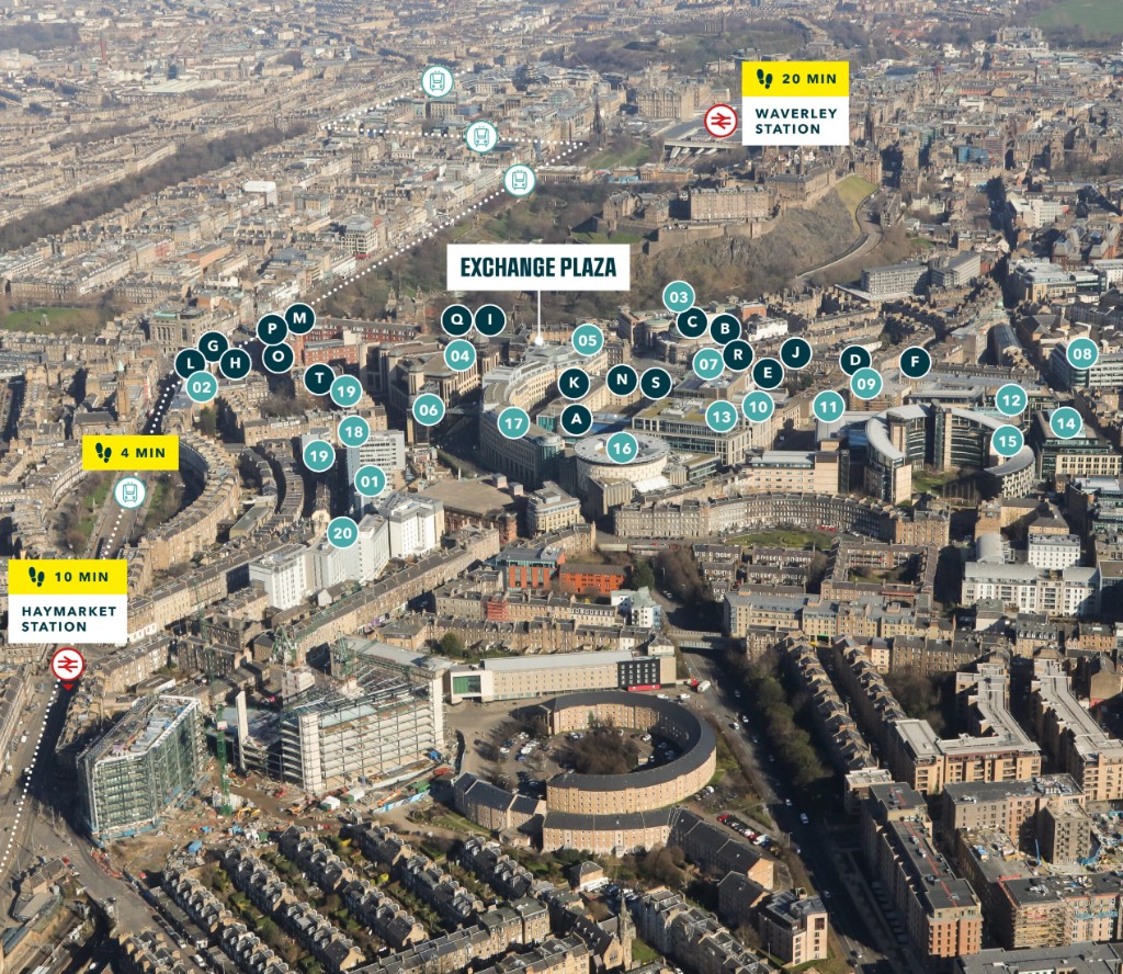 Access routes to Exchange Plaza